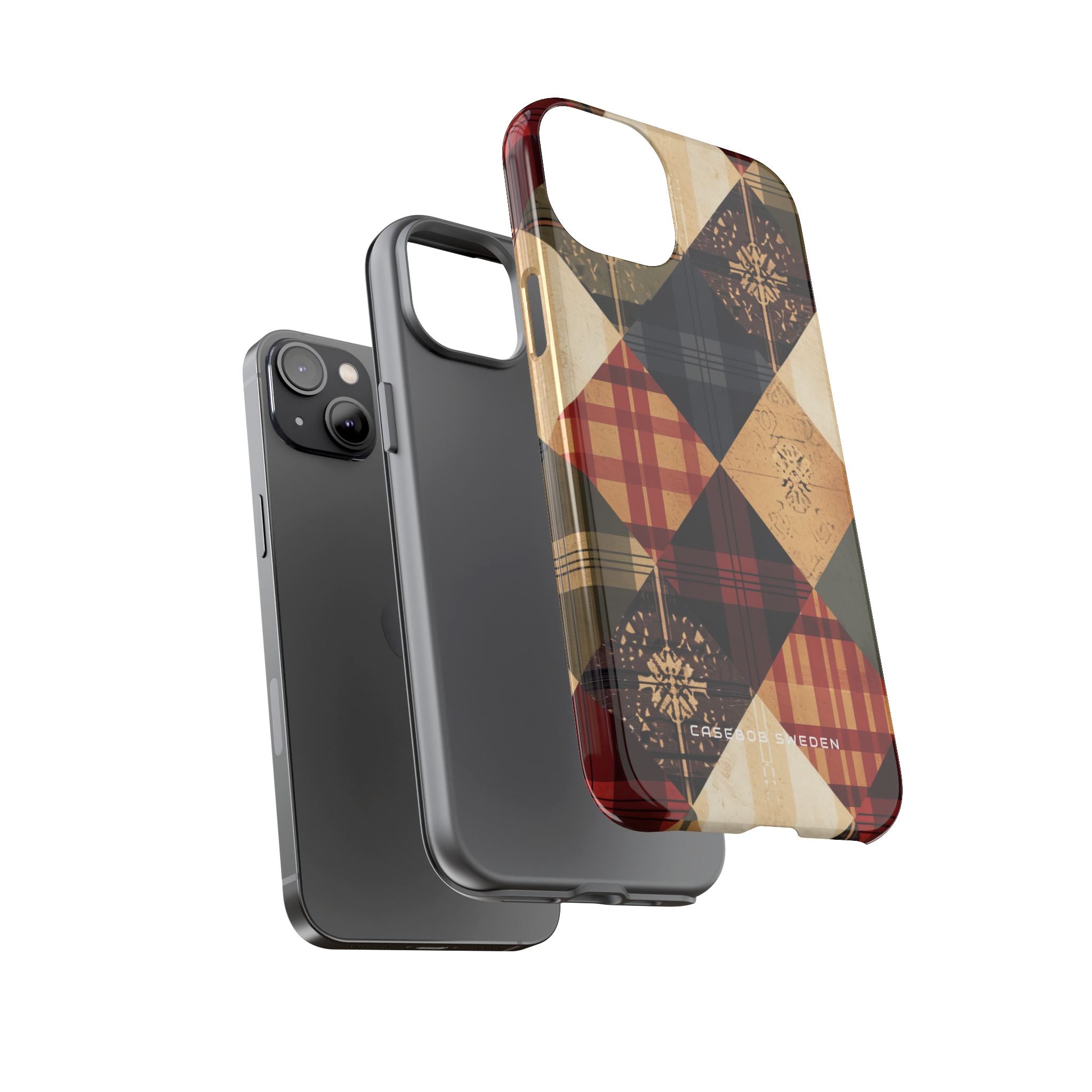 Rustic Geometric Patchwork Harmony iPhone 14 - Tough Phone Case