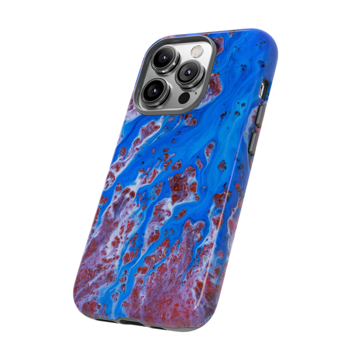 Bright Blue Ink Art iPhone Case (Protective) Phone Case