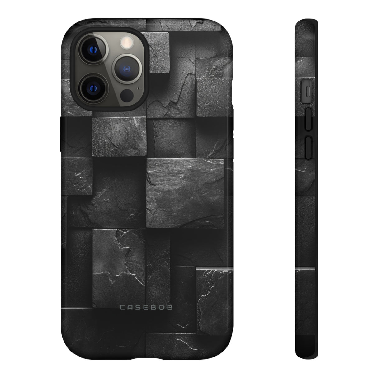 Black Geometric Elegance - Protective Phone Case