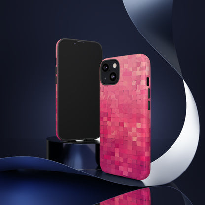 Pink Transition Squares - Protective Phone Case