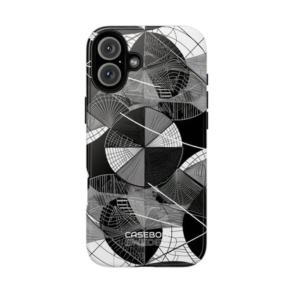Labirinto a Cerchio Monocromatico iPhone 16 - Tough