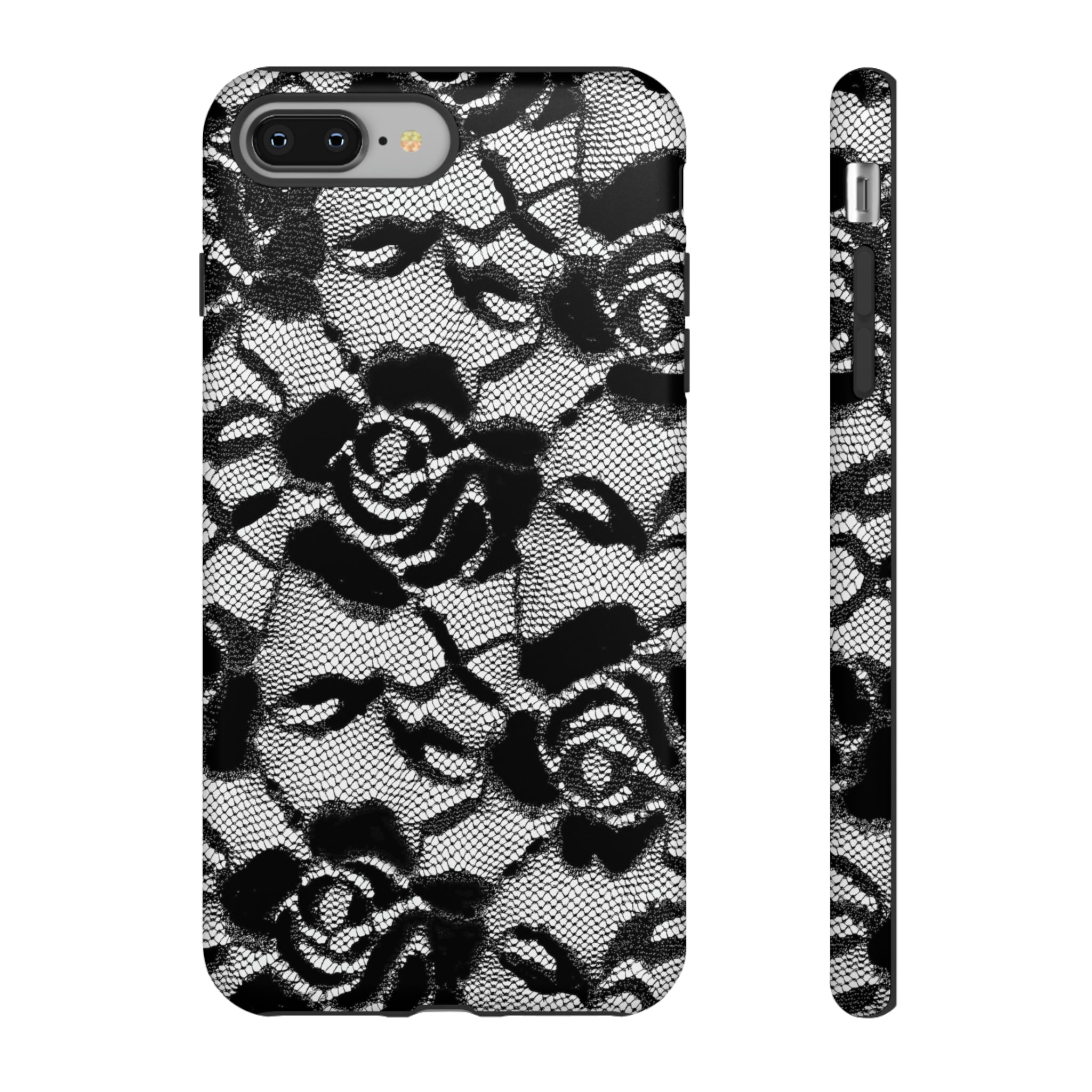 Black Rose Lace Gothic Flower - Protective Phone Case