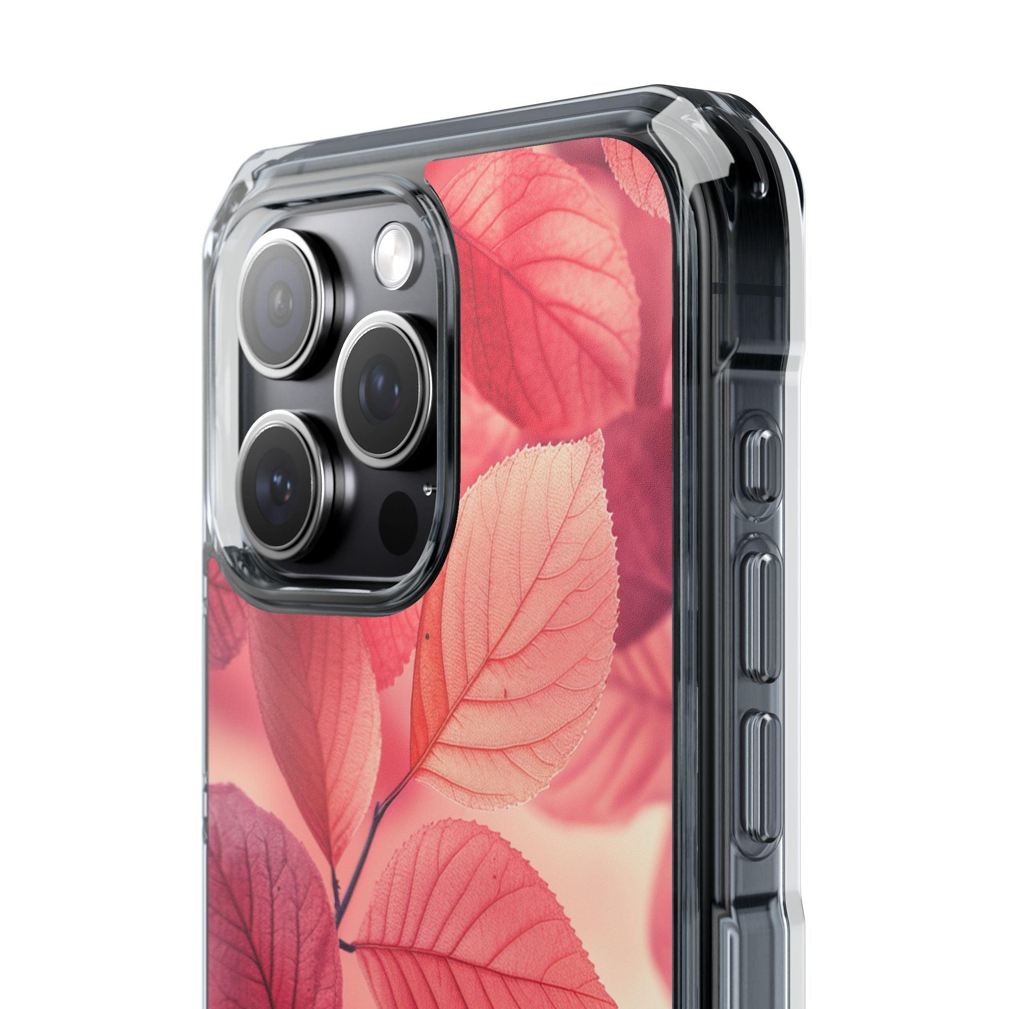 Pink Purple Nature Pattern - Clear Impact iPhone 15 Phone Case