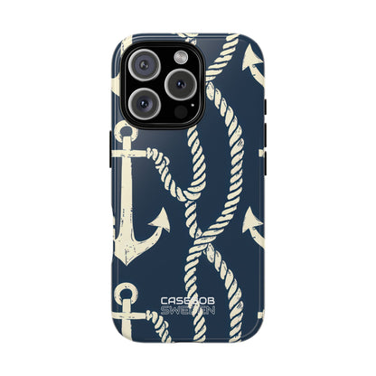 Nautical Anchors Rope iPhone 16 - Tough