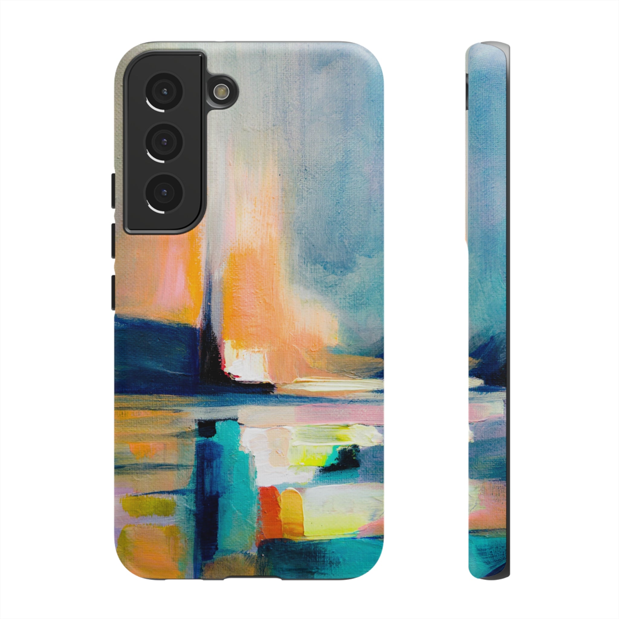 Abstract Blue n Yellow iPhone Case (Protective) Samsung Galaxy S22 Matte Phone Case