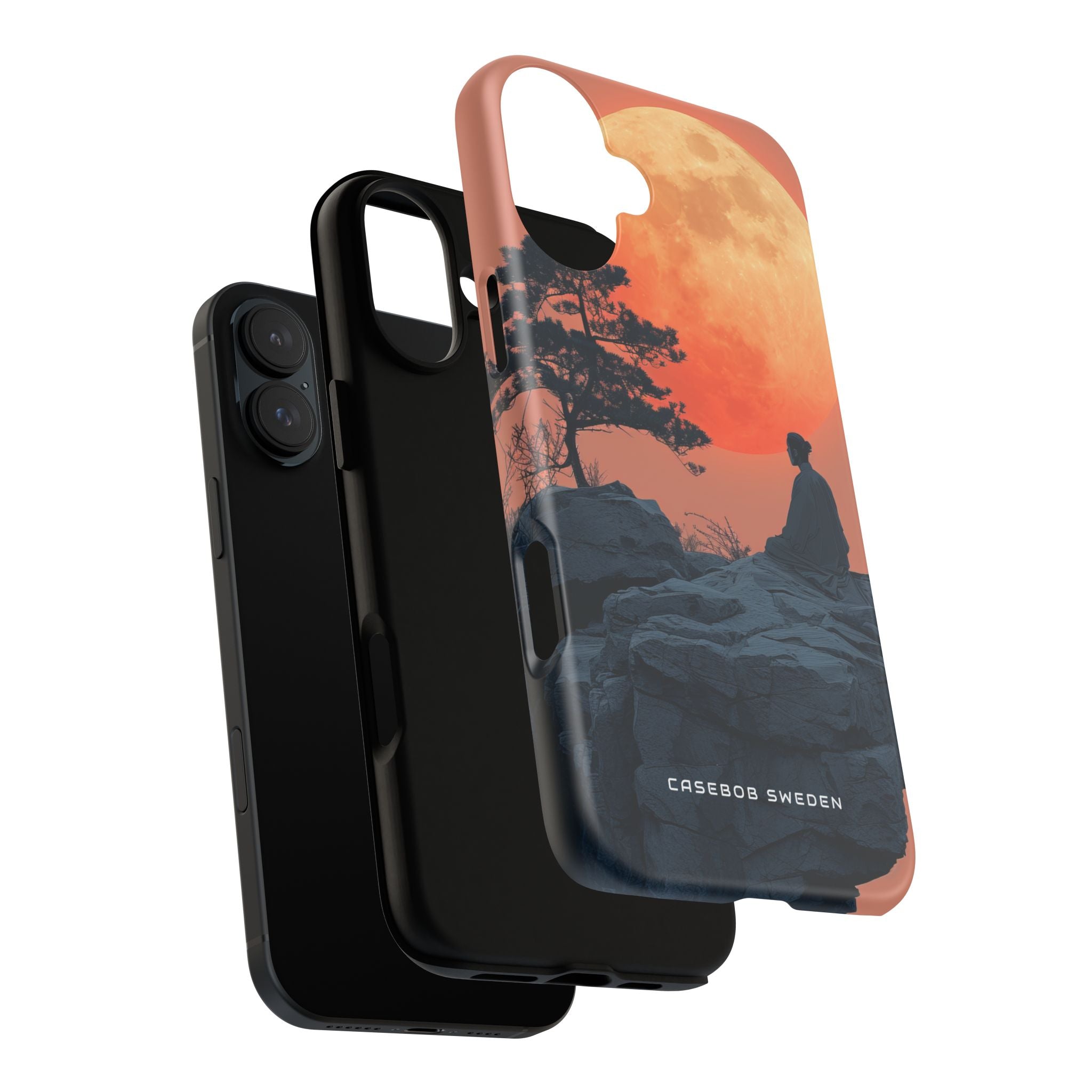 Zen Tranquility Under a Red Moon iPhone 16 - Tough Phone Case