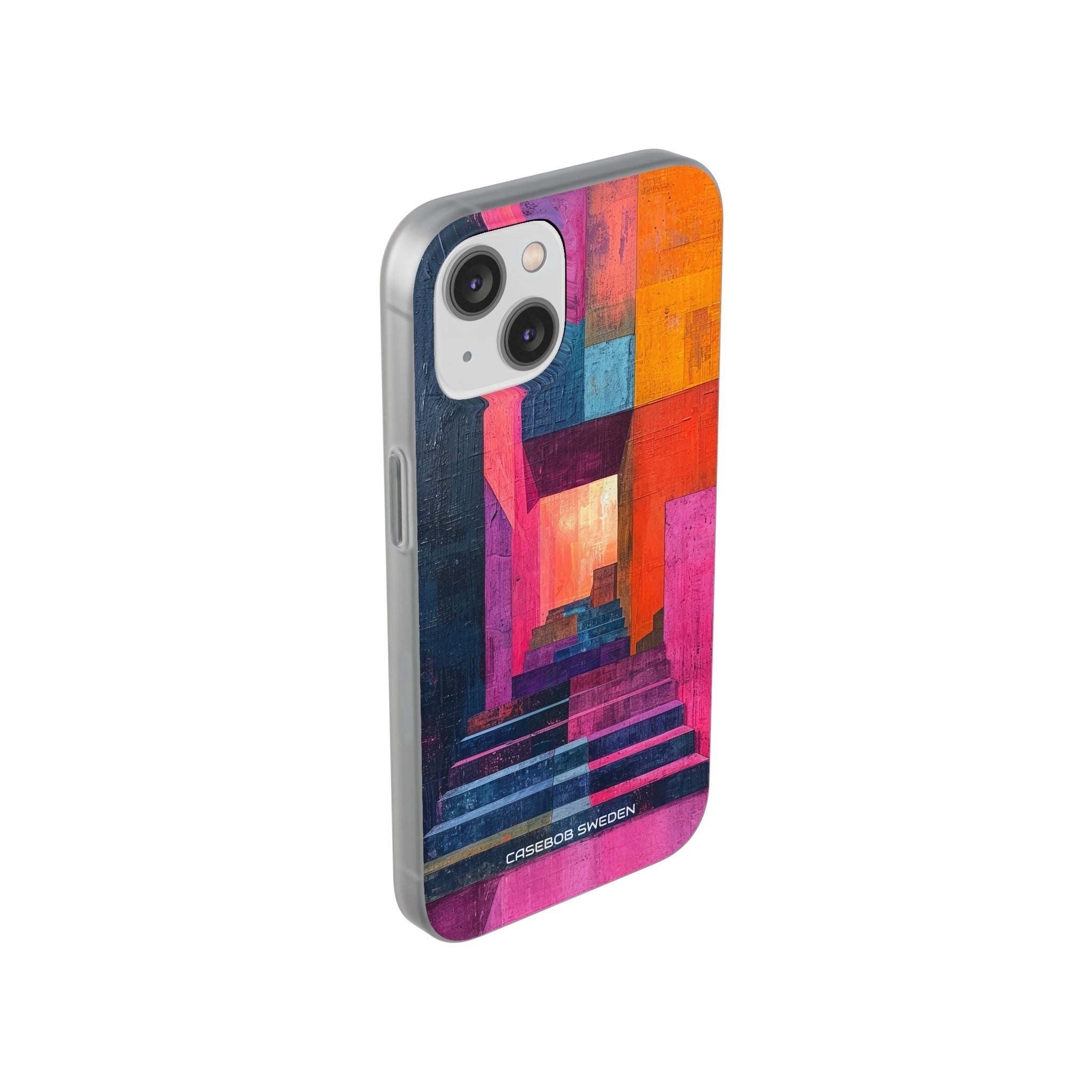 Pink Orange Geometry - Flexi iPhone 14 Phone Case