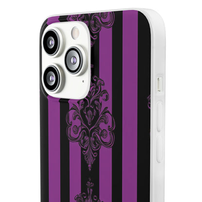 Gothic Elegance with Vertical Stripes and Ornamental Motifs iPhone 13 - Flexi Phone Case