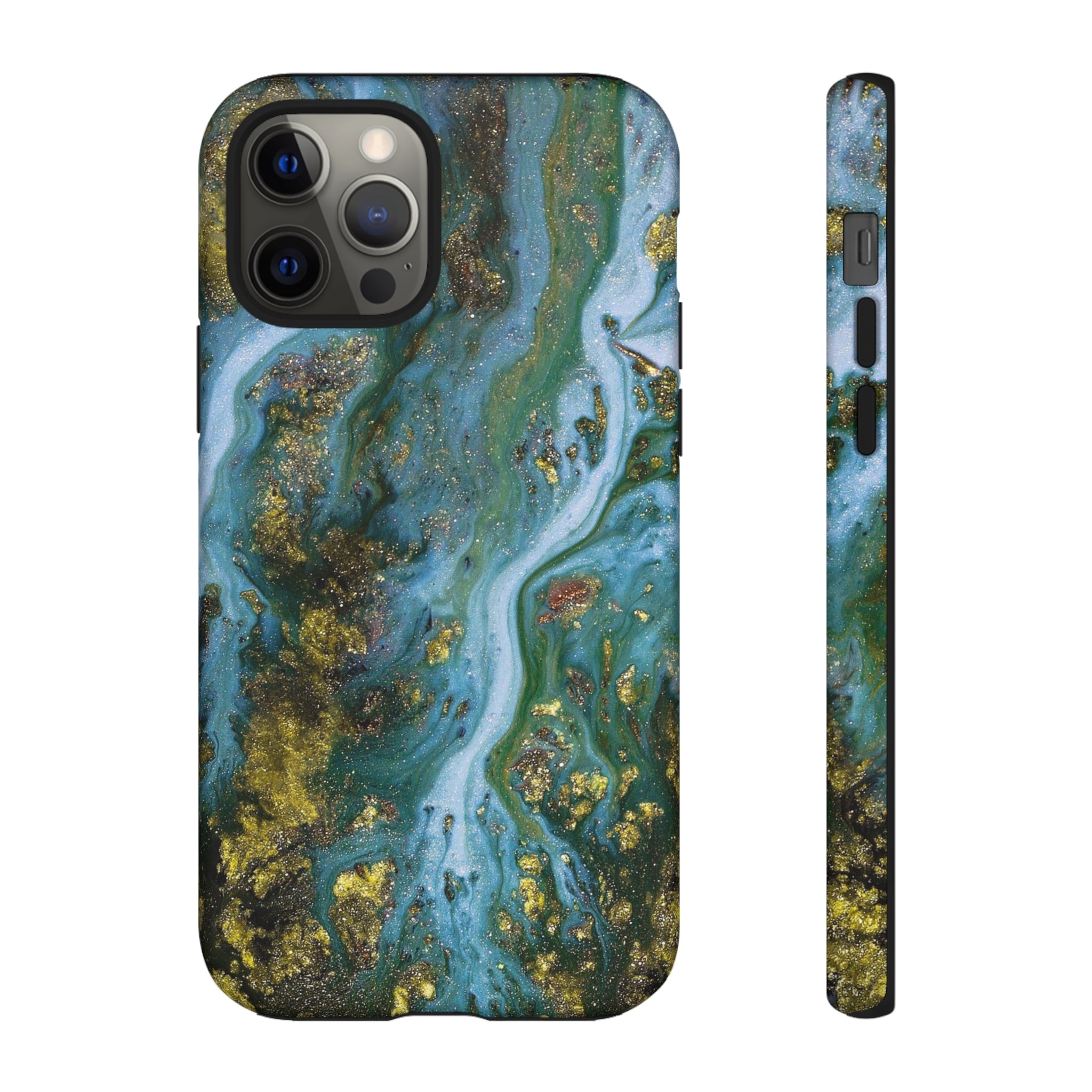 Ocean Blue Ink Art iPhone Case (Protective) iPhone 12 Pro Matte Phone Case