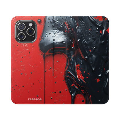 Glossy Black Face - iPhone 15 Pro Max Case - Wallet