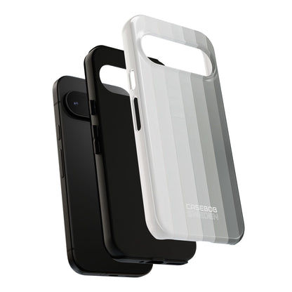 Silver Gradient Stripes Google Pixel 9 - Tough