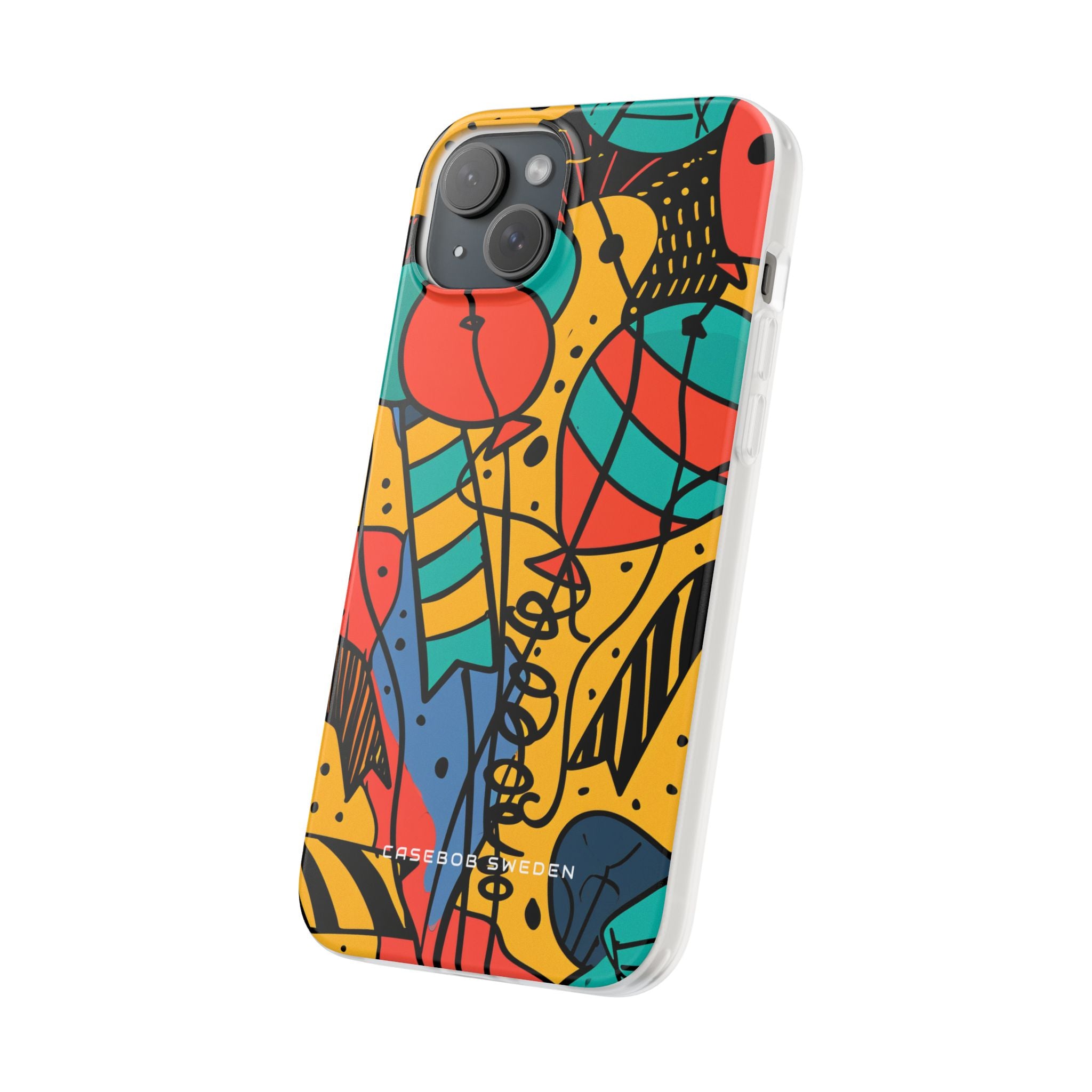 Playful Lines in Motion iPhone 15 - Flexi Phone Case