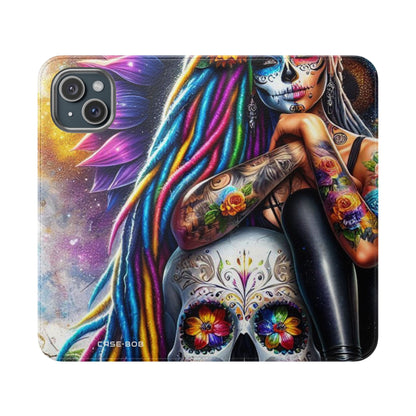 Skull Bloom - iPhone 15 Plus Case - Wallet