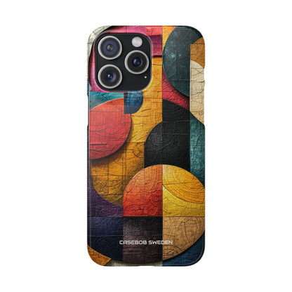 Vibrant Geometric Art - Slim iPhone 15 Phone Case