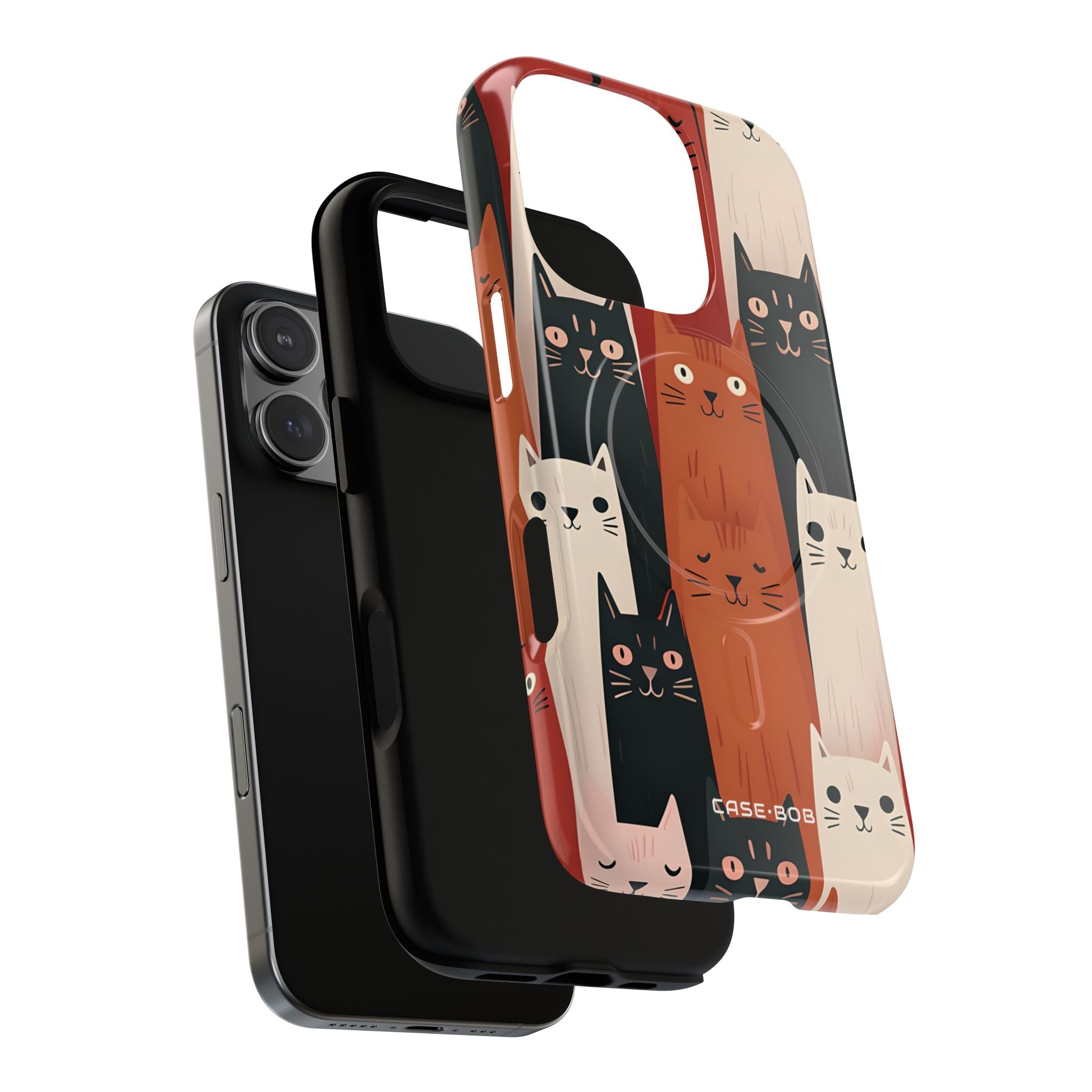 Elongated Cats Black iPhone 16 Pro Case - Tough+