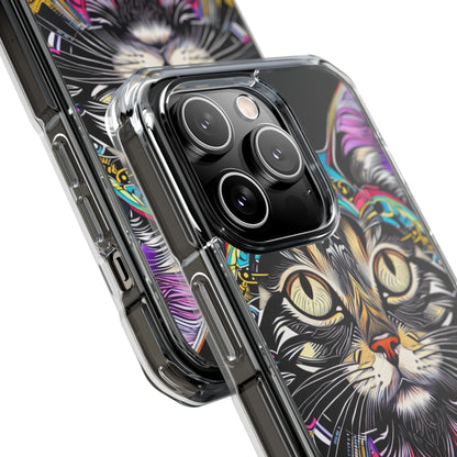 Psychedelic Cat Mirage iPhone Case - Impact