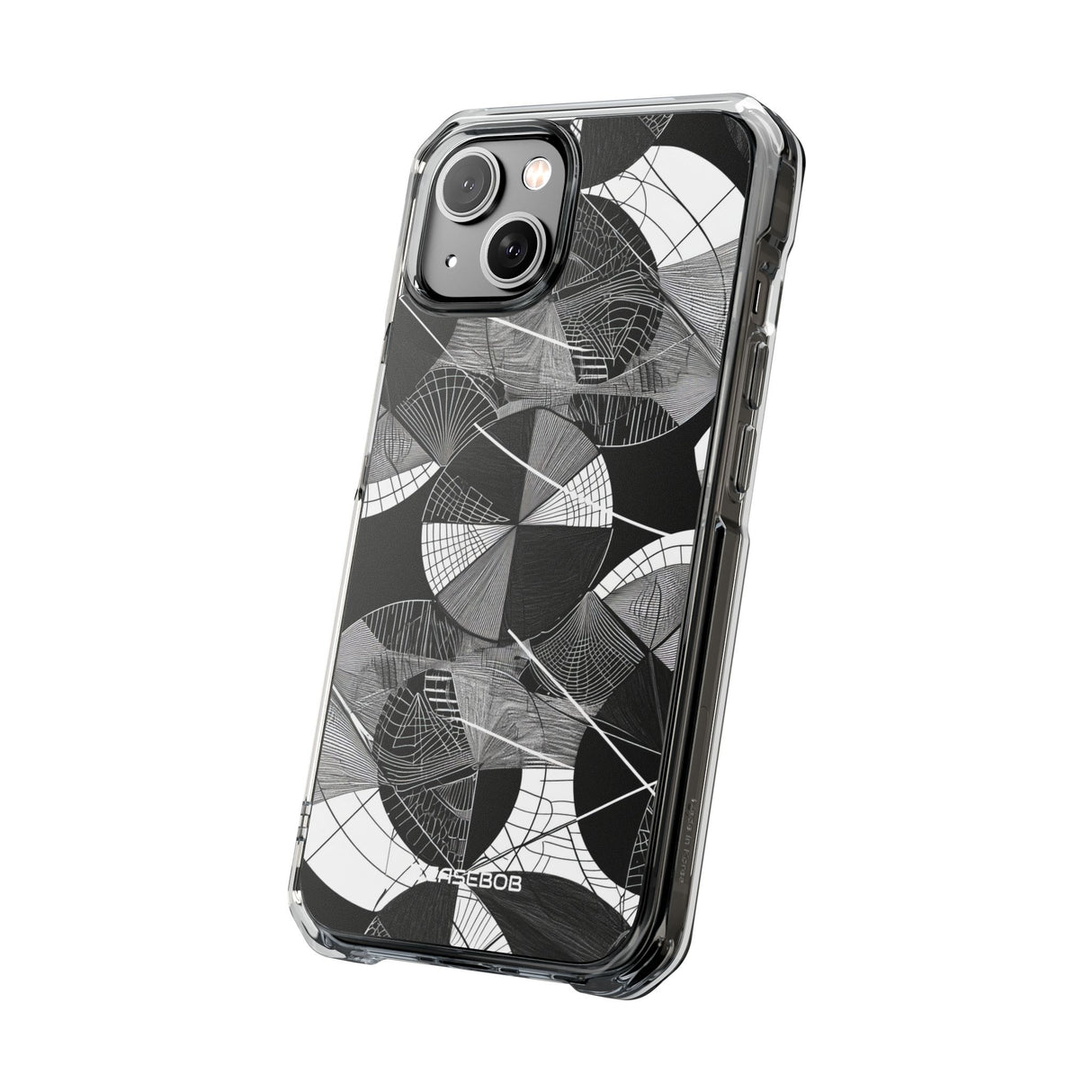 Geometrische Eleganz – Handyhülle für iPhone (Clear Impact – Magnetisch)