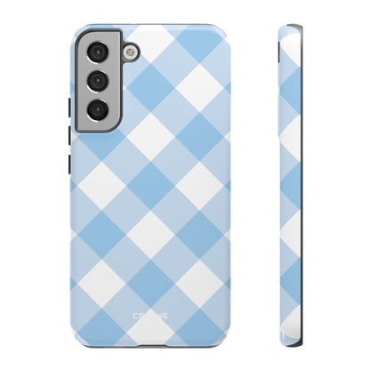 Soft Blue Gingham Elegance - Samsung Case