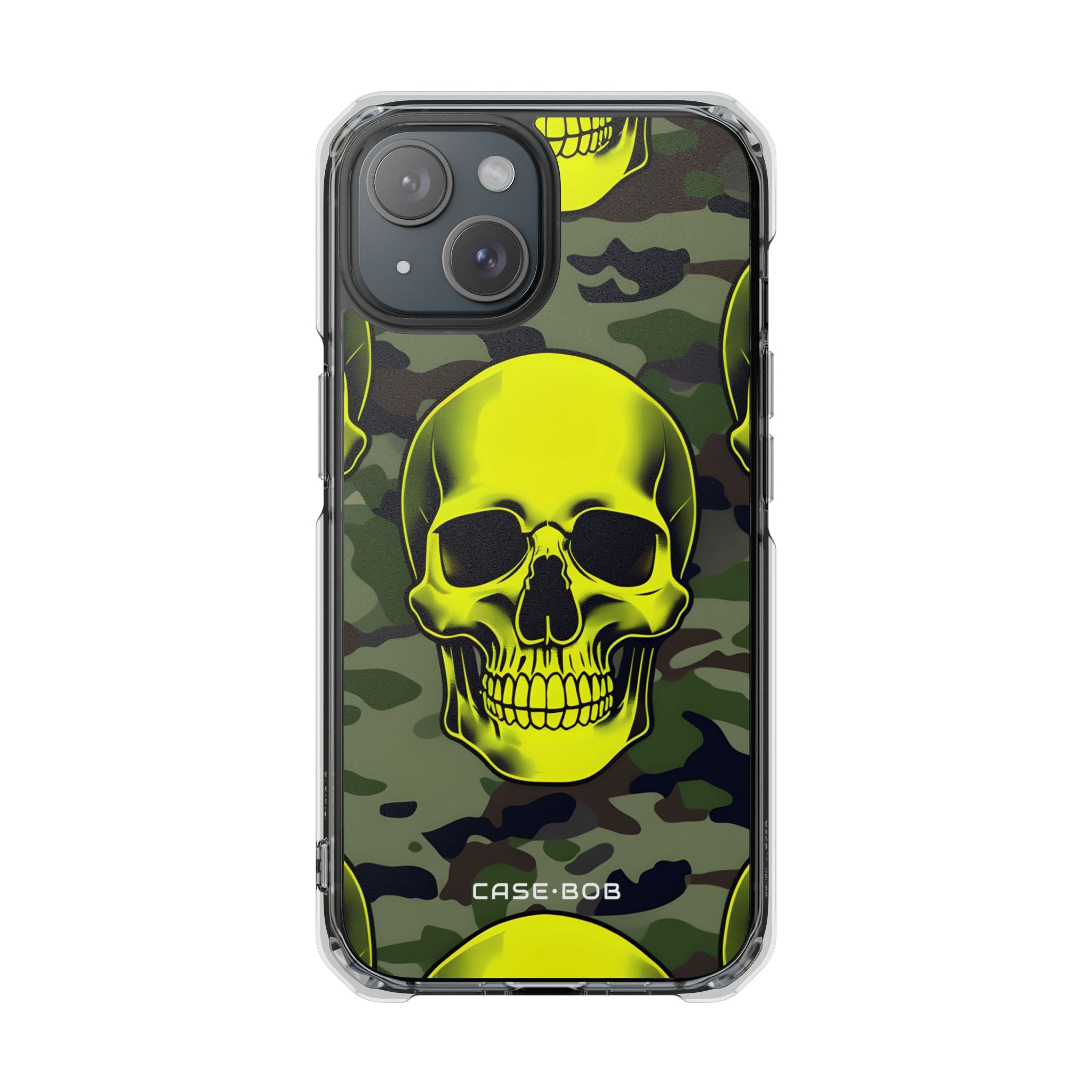 Neon Skull Camo iPhone 15 Case - Impact