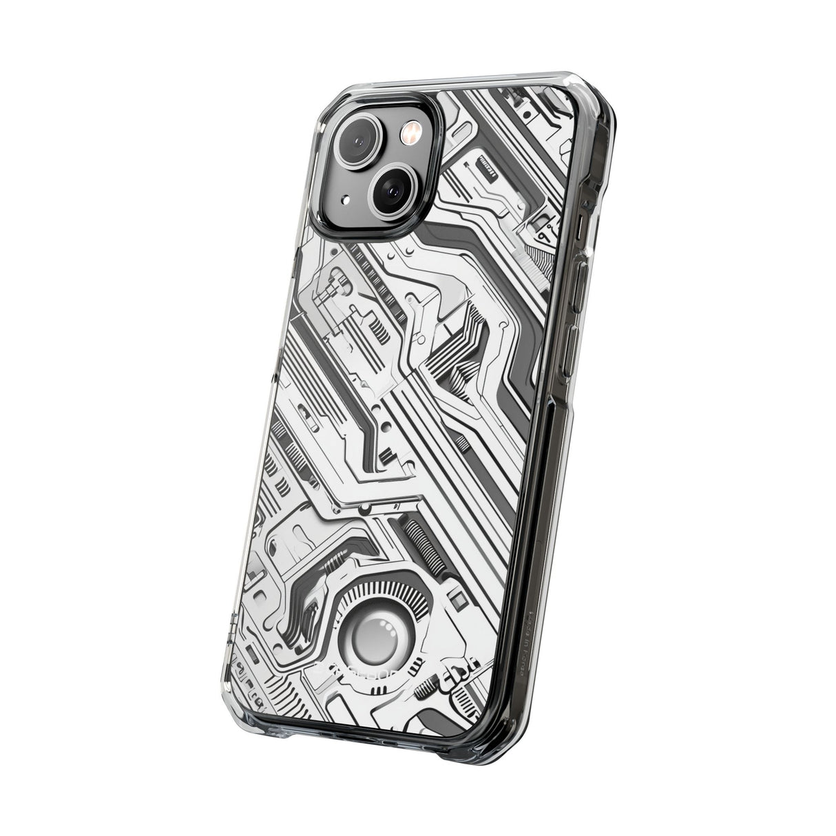 Techno Circuitry - Phone Case for iPhone (Clear Impact - Magnetic)