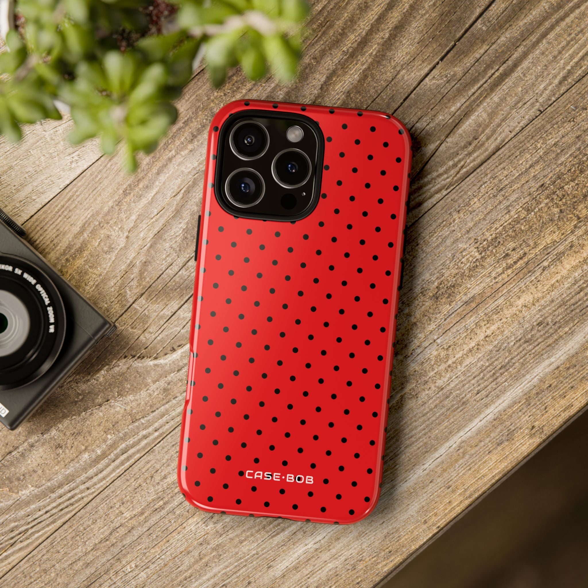 Crimson Dot Matrix iPhone 16 Pro Max Case - Tough