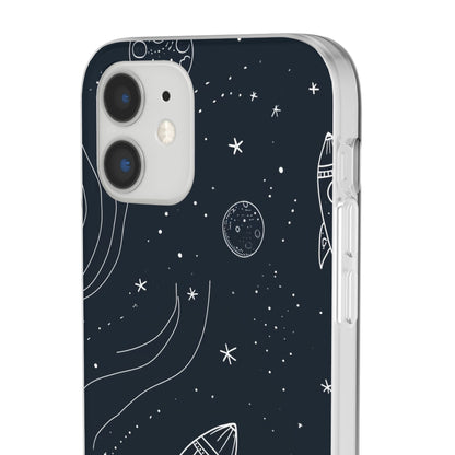 Cosmic Doodle Adventure | Flexible Phone Case for iPhone