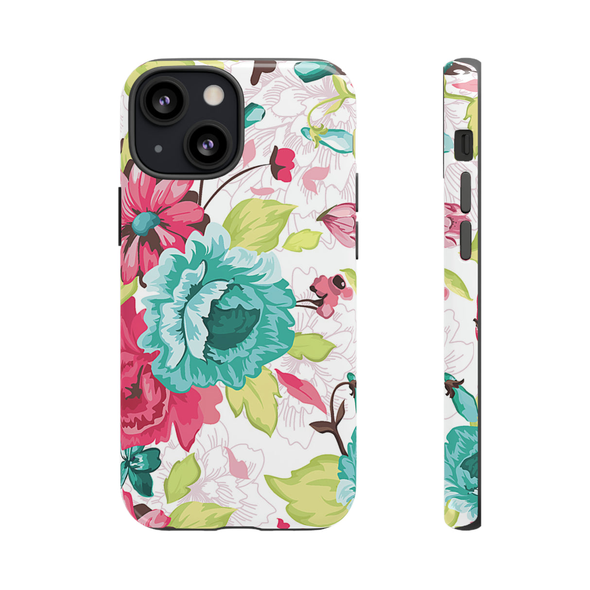 Vintage Flowers Pattern iPhone case (Protective) - Protective Phone Case