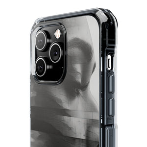 Abstract Glitch Portrait - Phone Case for iPhone (Clear Impact - Magnetic)