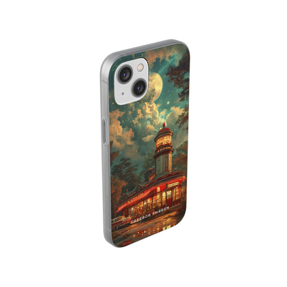 Vintage Moonlit Diner Fantasy iPhone 14 - Flexi Phone Case