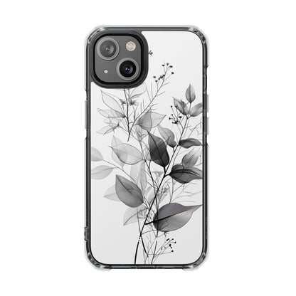 Veined Leaves Gray iPhone 14 Case - Impact