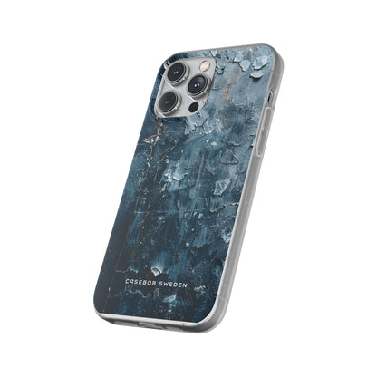 Weathered Blue Tapestry with Cracked Layers iPhone 14 - Flexi Phone Case