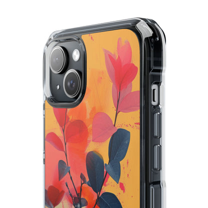 Yellow Botanical Splash - Clear Impact iPhone 15 Phone Case