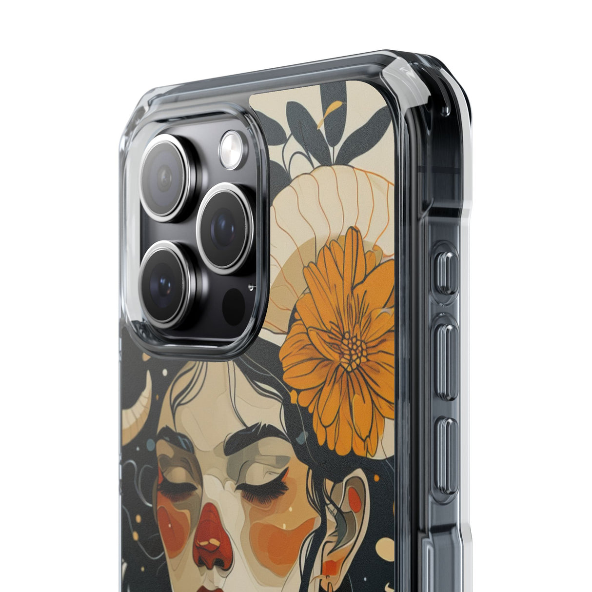 Mystical Bloom – Handyhülle für iPhone (Clear Impact – Magnetisch)