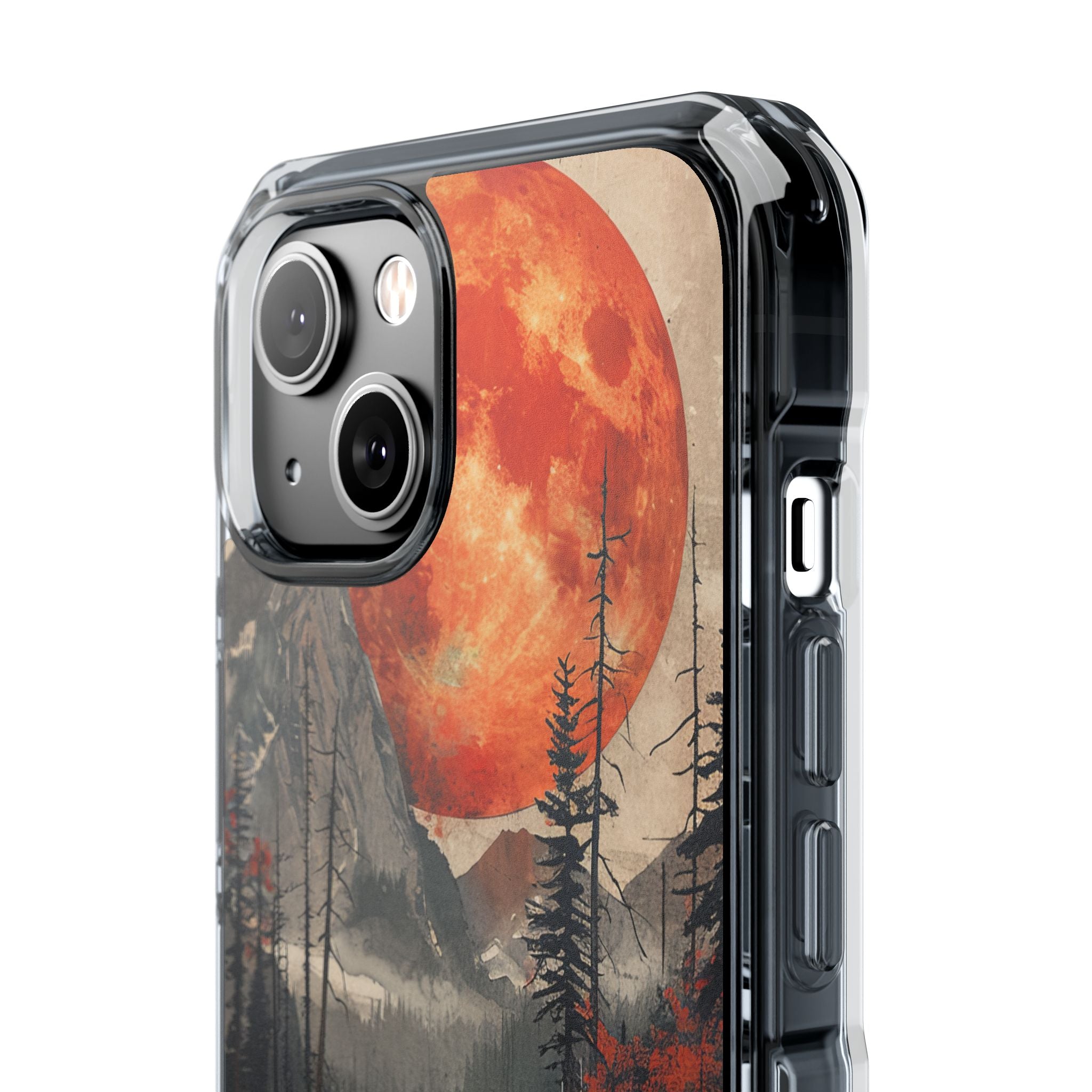 Celestial Glow Over Reflective Landscape iPhone 14 - Clear Impact Phone Case