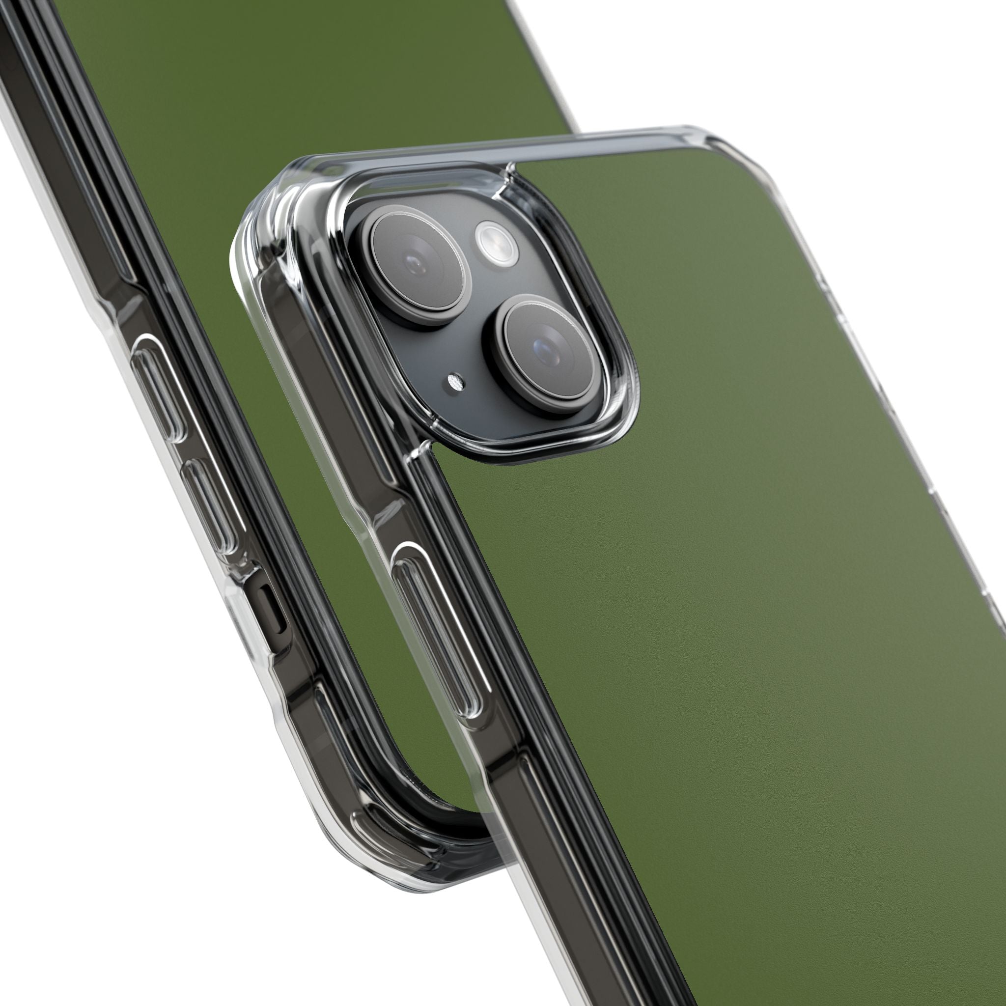 Dark Olive Green iPhone 15 - Clear Impact Phone Case