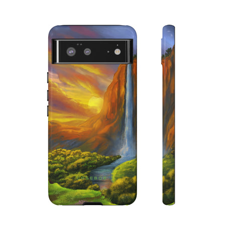 Fantasy Landscape with Waterfall - Protective Phone Case