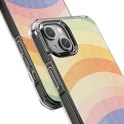Pastel Rainbow Bands iPhone 14 Plus Case - Impact