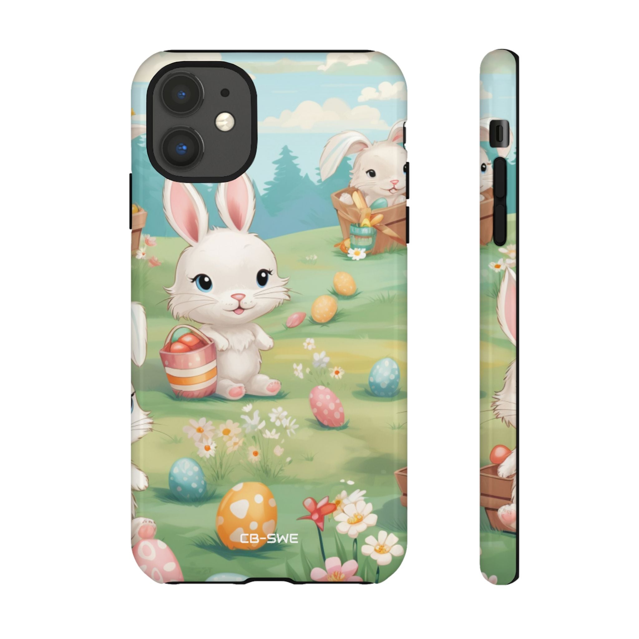 Bunnies Hunt Eggs - iPhone Case