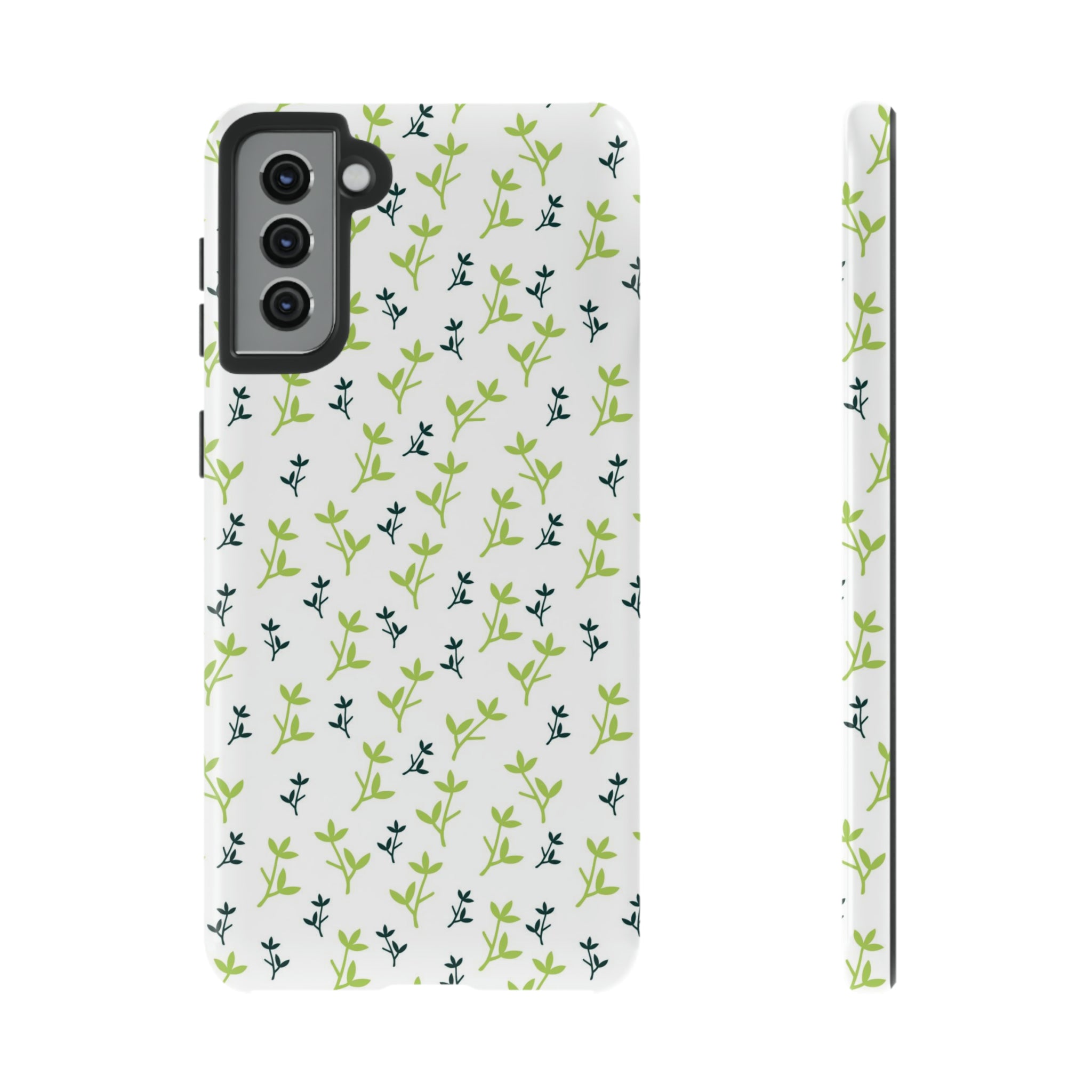 White Flower Pattern - Protective Phone Case