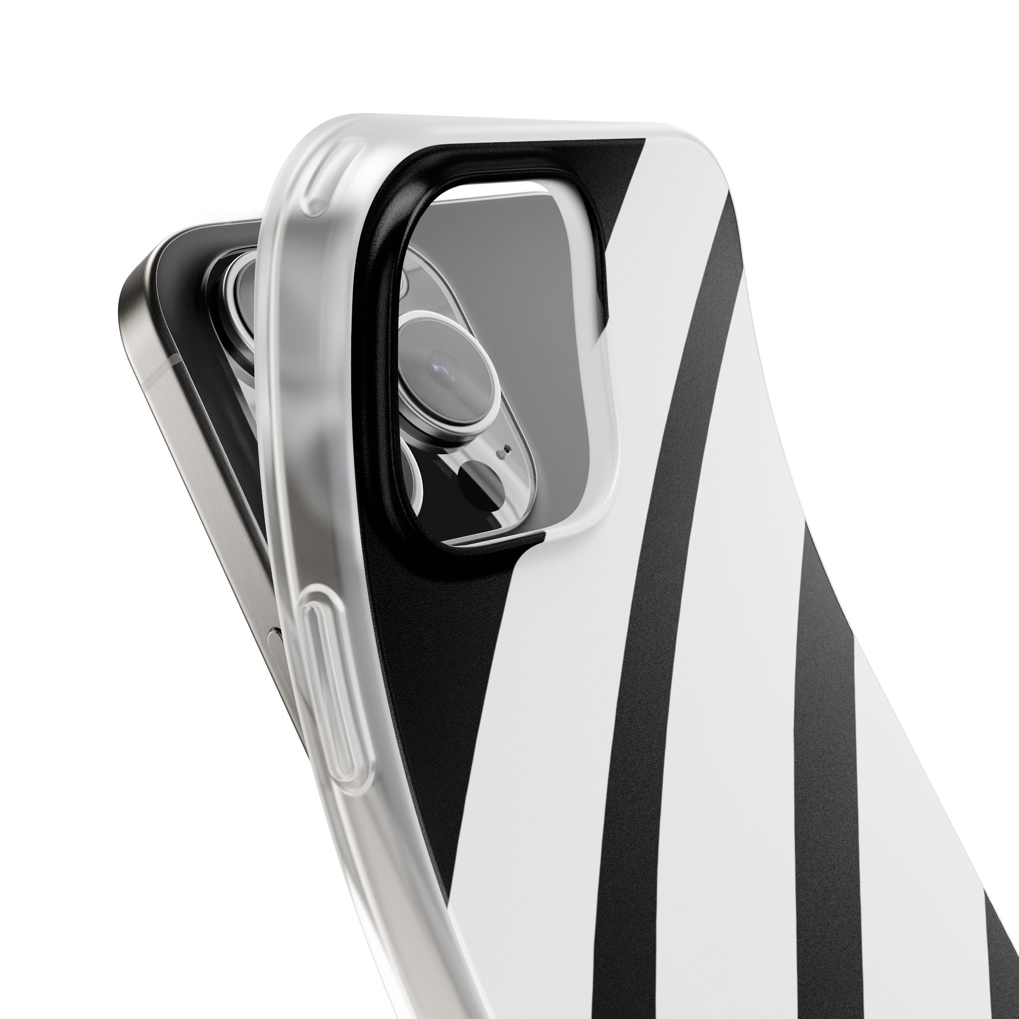 Diagonal Bands Noir iPhone 16 Pro Max Case - Soft