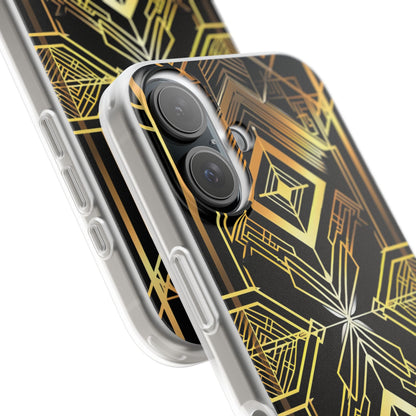 Golden Geometric Opulence iPhone 16 - Flexi Phone Case