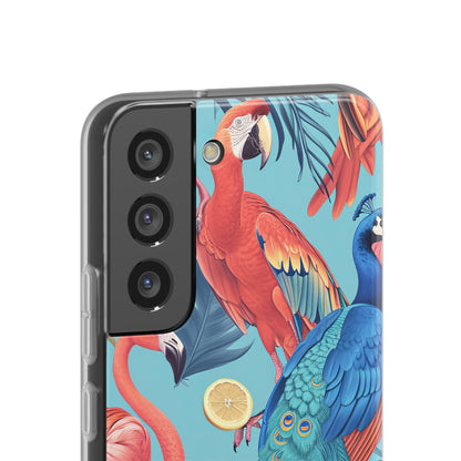 Tropical Flamingo Bliss - Flexi Samsung S22 Phone Case