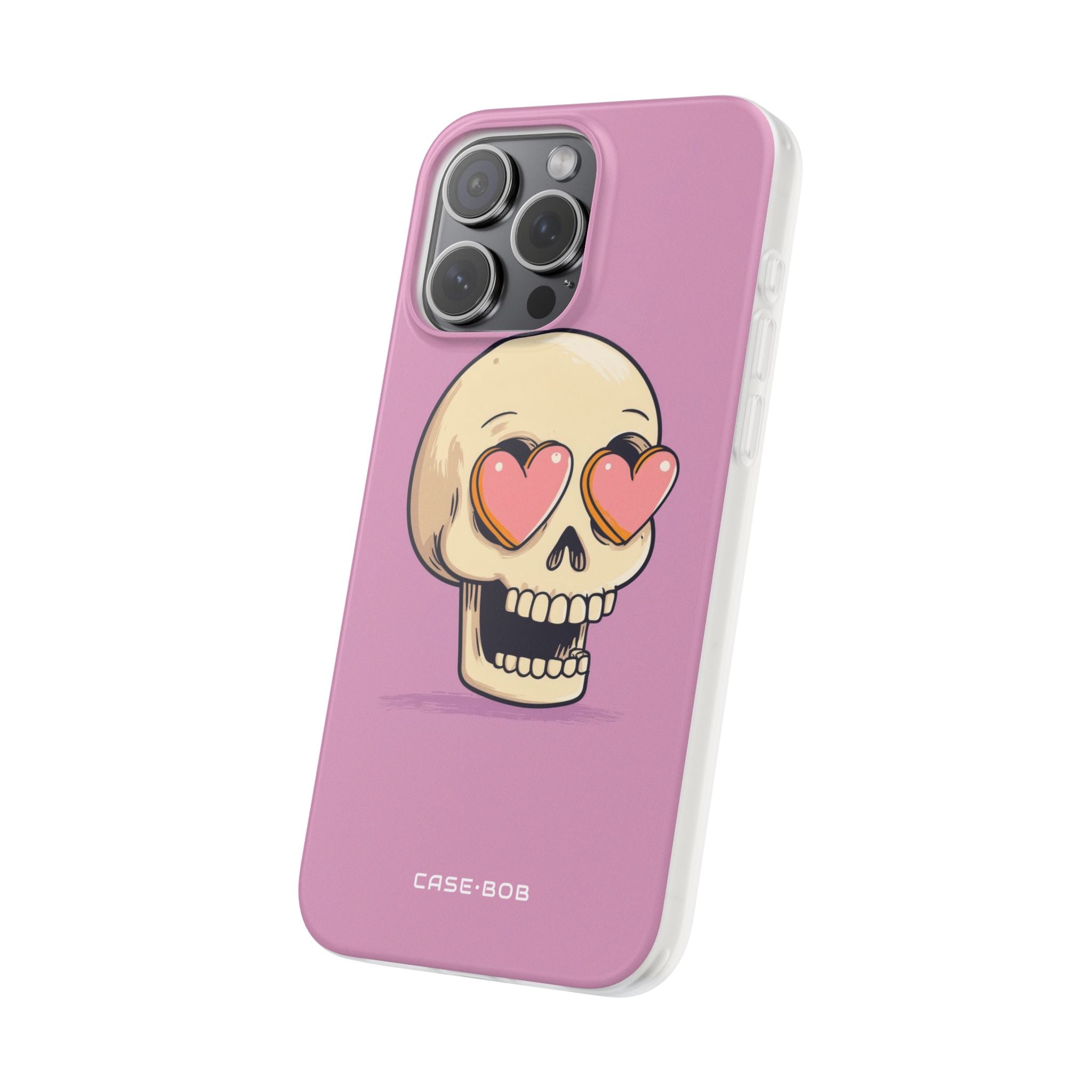 Heart Eyed Skull iPhone 15 Pro Max Case - Soft