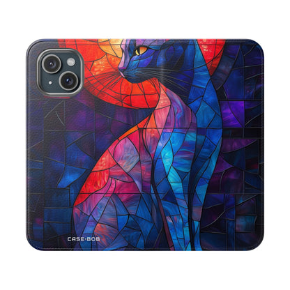 Stained Glass Cat - iPhone 15 Case - Wallet