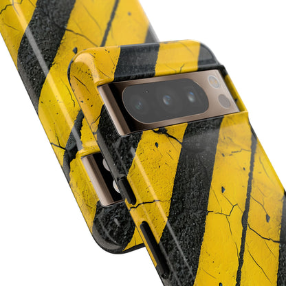 Yellow Stripe Distress Google Pixel 8 Pro Case - Tough