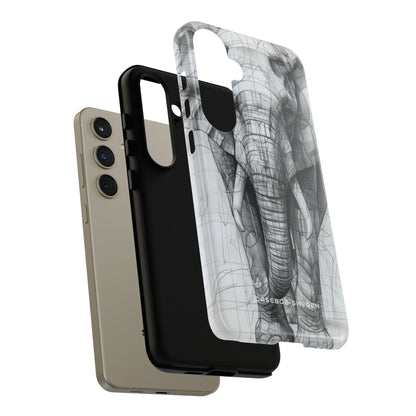 Elephant Line Geometry Samsung S24 - Tough Phone Case