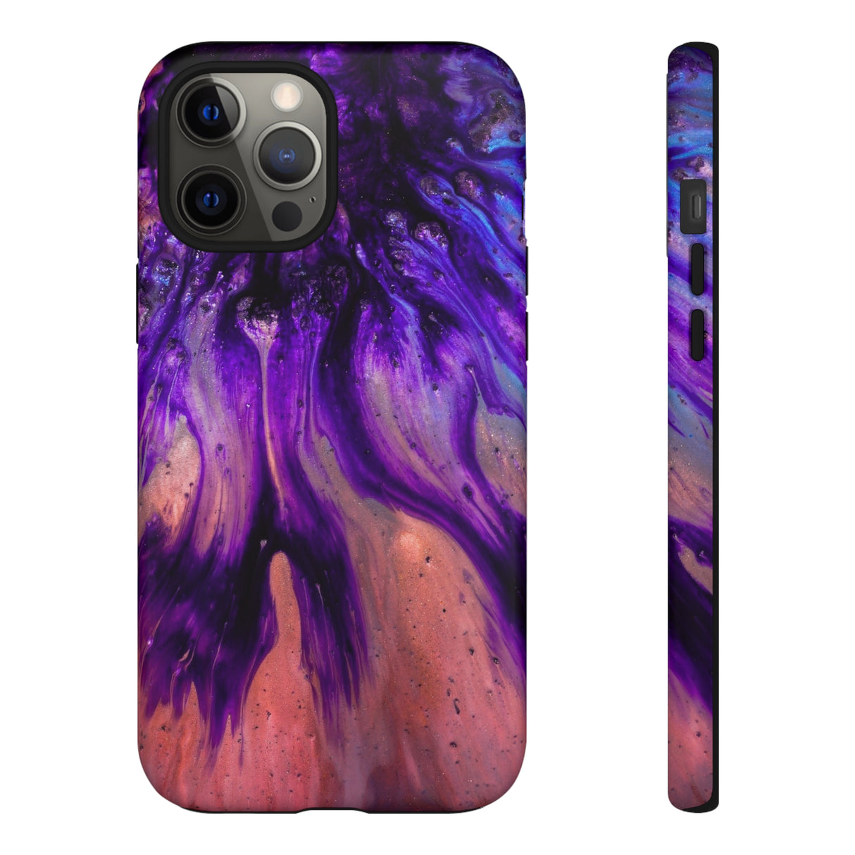 Purple Flow Ink Art iPhone Case (Protective) iPhone 12 Pro Max Matte Phone Case