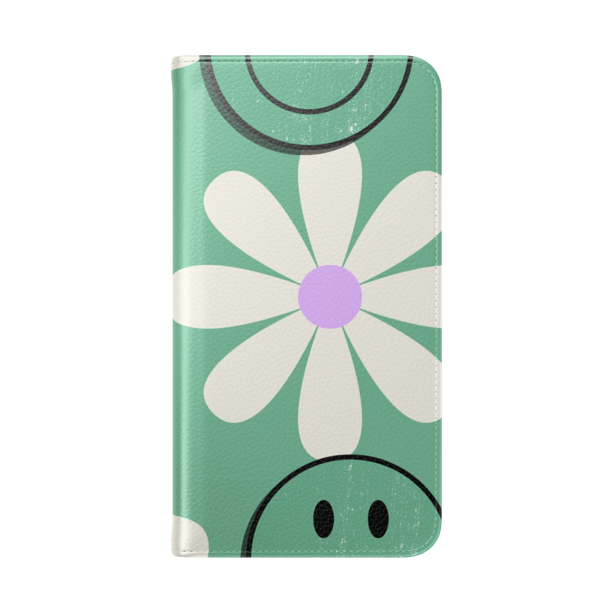 Smiley Daisy Glow - Samsung S23+ Kotelo - Lompakkotyyppi