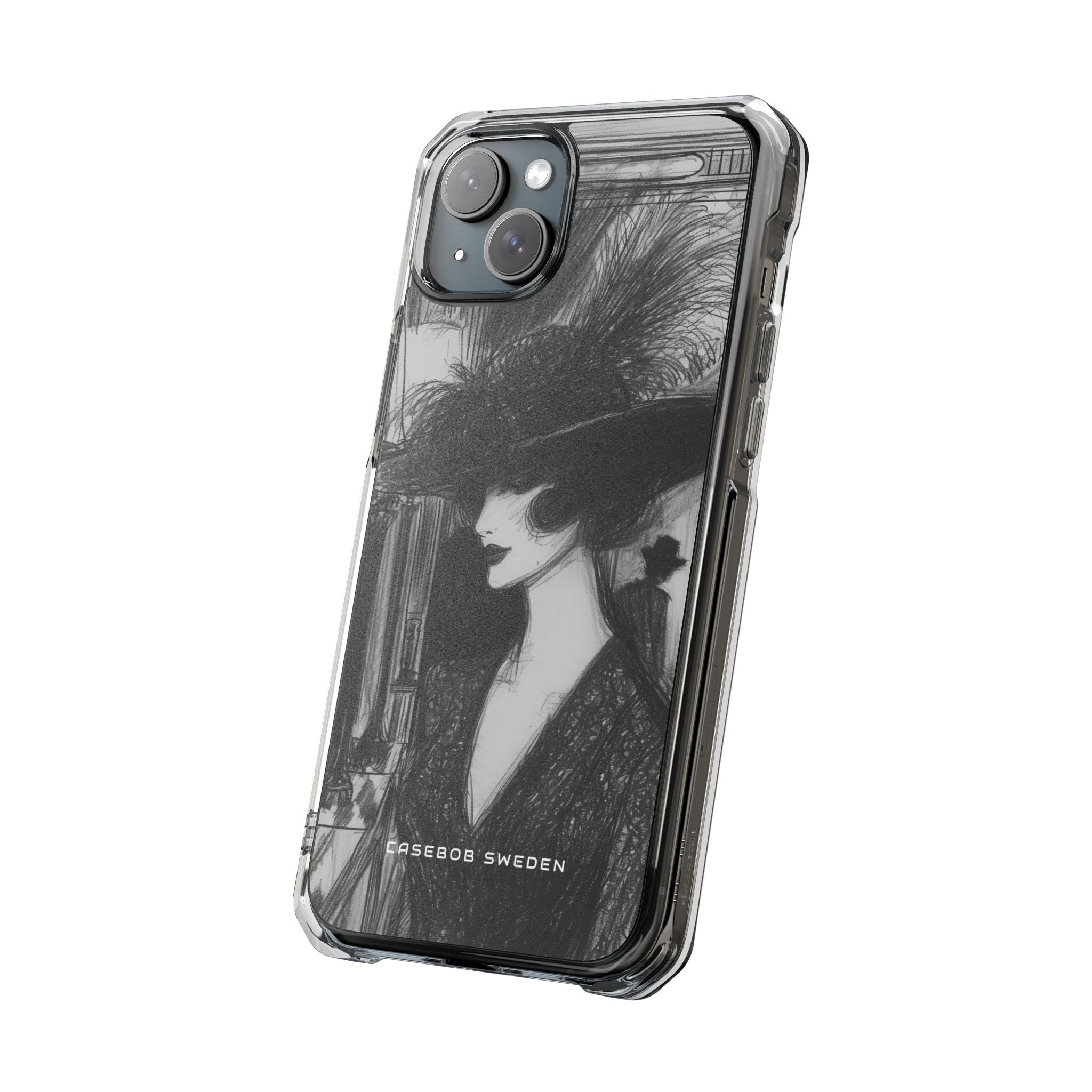 Timeless Elegance in Monochrome iPhone 15 - Clear Impact Phone Case