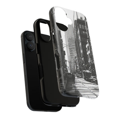 Urban Cityscape Line Perspective iPhone 16 | Tough+ Phone Case